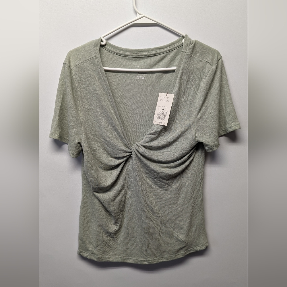 Women's Short Sleeve Twist Front Top - A New Day